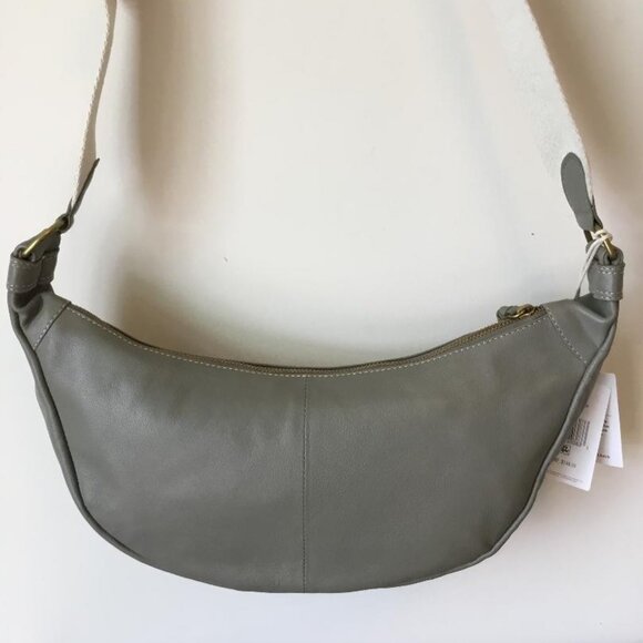 Lucky Brand Lexy Crescent Leather Hobo Bag in Seneca Rock Grey NWT MSRP $148 - Picture 4 of 10